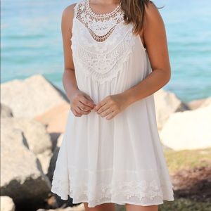 Crochet chiffon dress